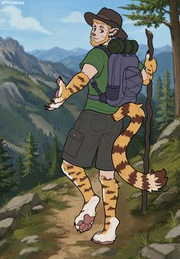 oposs_anko, after_transformation, anthro, backpack, beard