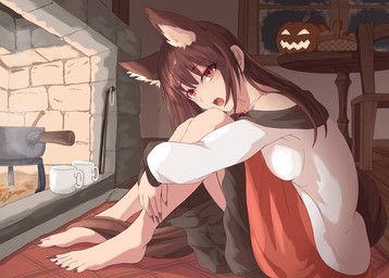 kagerou_imaizumi, halloween, touhou, edf_(pixiv), animal_humanoid