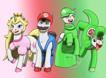 rabbid_luigi, rabbid_mario, rabbid_peach, rabbid_yoshi, hasbro