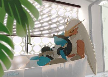 nintendo, pokemon, netiel, anthro, bathing