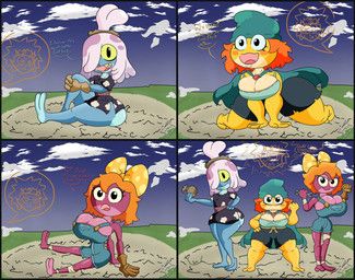 ivy_sundew, maddie_flour, naruto_uzumaki, polly_plantar, amphibia_(series)