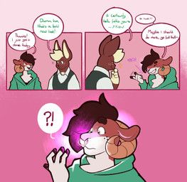 dandychilla_(character), jamie_the_ram_(dusty-pixels), dusty-pixels, anthro, bovid