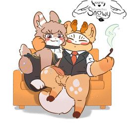 sibuxiang_the_deer_(fabulous_beasts), tuye_(fabulous_beasts), fabulous_beasts, snowy_(furrito_thicc), after_fellatio