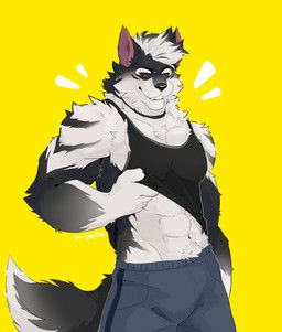 its_stardog, abs, anthro, biceps, black_body
