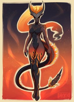 mythology, darokho, anthro, breasts, detailed_background