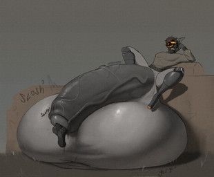 ethan_(humbug), ace0t0nic, accidental_vore, almost_fully_inside, ambiguous_gender