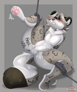 rose_puppies, 4_toes, anthro, arms_tied, balls