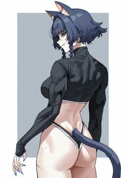 tresmarrow, animal_humanoid, black_clothing, black_hair, black_panties