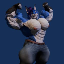 muro_(character), murolynxian, abs, biceps, big_muscles