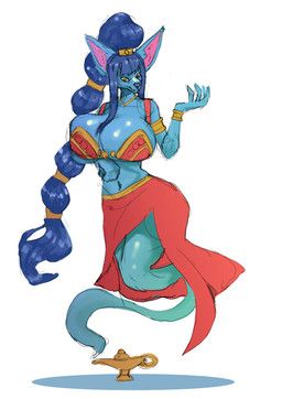 youutorrent, anthro, armlet, bangs, belly_dancer_outfit