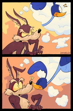 road_runner_(looney_tunes), wile_e._coyote, looney_tunes, warner_brothers, inkymillie
