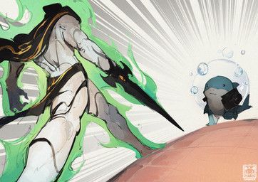 all-black_the_necrosword, gorr_(marvel), jeff_the_land_shark, jojo's_bizarre_adventure, marvel