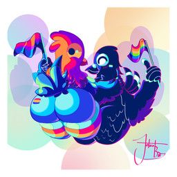 colorful_bird_(the_amazing_world_of_gumball), pigeon(the_amazing_world_of_gumball), cartoon_network, lgbt_pride_month, the_amazing_world_of_gumball