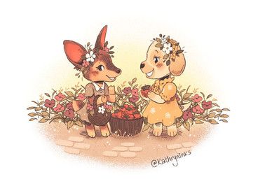 fauna_(animal_crossing), goldie_(animal_crossing), animal_crossing, nintendo, clovenfawn