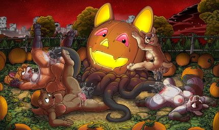 della_(kitsune_youkai), condom_crusader_(series), halloween, kitsune_youkai, 3_toes