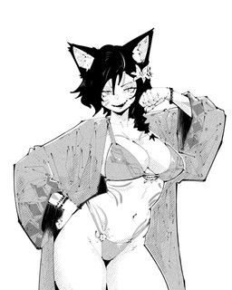 miregeist, accessory, bikini, bikini_thong, black_hair