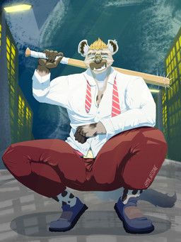 ma_kitsune, accessory, anthro, bat_(object), black_nose
