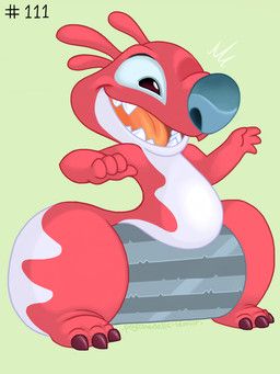 mulch_(lilo_and_stitch), disney, lilo_and_stitch, psychedelic-lemur, 4_fingers