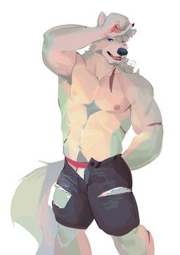 seatohao, abs, anthro, barazoku, biceps