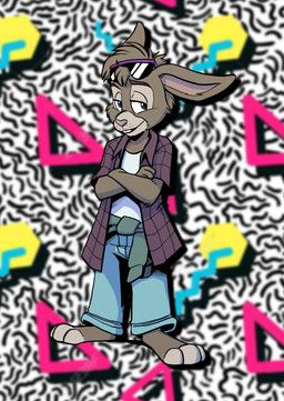 cirruskitfox, 1990s_theme, anthro, barefoot, blue_bottomwear