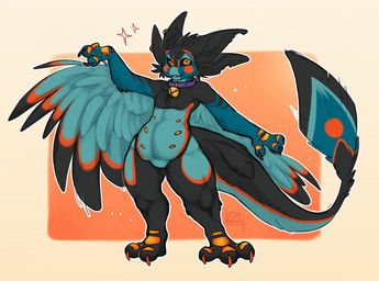 fuji_(novodemon), conhugo, 4_ears, anthro, avali