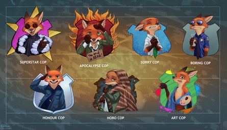 nick_wilde, disco_elysium, disney, zootopia, rainbow_chromatic