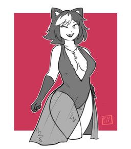 kujikawaii, 5_fingers, animal_humanoid, armwear, big_breasts