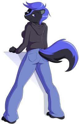 bewpins, anthro, barefoot, black_body, black_clothing