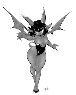miregeist, bob_cut, breasts, claws, clothing