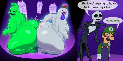jack_skellington, king_boo, luigi_(mario_bros), oogie_boogie, i_think_we're_gonna_have_to_kill_this_guy