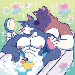 ruff_bull, voff_akita, gab_(comic), orangelionduke, 5_fingers