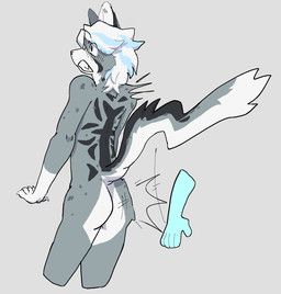 reski, carniv, anthro, black_markings, butt