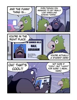 abe_(t0l0k), background_character, t0l0k, 4_panel_comic, anglerfish