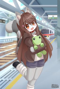 dakeneshi, accessory, ahoge, anthro, big_tail