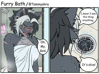 tammyshra, anthro, bathing, bathroom, black_hair