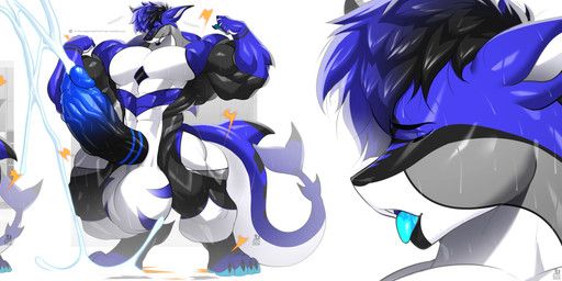 bluch_(artist), abs, anthro, aquatic, balls
