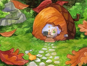 jammies_(zuccnini), zuccnini, acorn, ambiguous_feral, ambiguous_gender