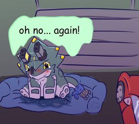 bandai_namco, digimon, hangyakuneko, bedwetting, blush