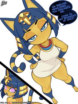 ankha_(animal_crossing), animal_crossing, nintendo, srbready, anthro
