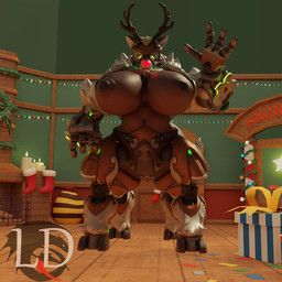 orisa_(overwatch), reindeer_orisa_(overwatch), blizzard_entertainment, overwatch, lustfuldemon