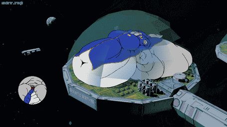 wanderer_orange, anthro, belly, belly_on_floor, big_belly