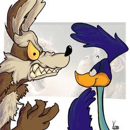 road_runner_(looney_tunes), wile_e._coyote, looney_tunes, warner_brothers, xngi