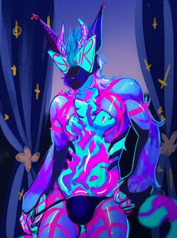 outrun_(s3cur3), mythology, unknown_artist, anthro, blue_hair