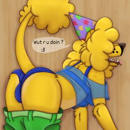 poob_(regretevator), falsesphinx, american_pit_bull_terrier, anthro, bent_over