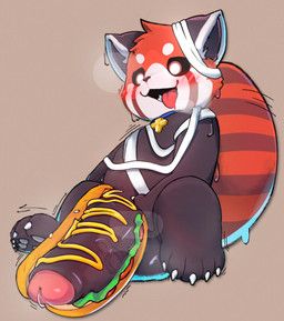 anonymous_artist, 5_toes, ailurid, anthro, balls