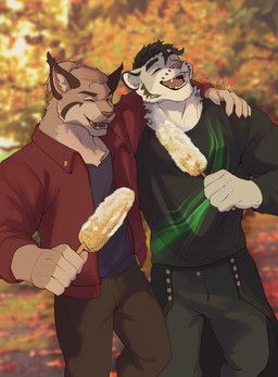 galee_(galeearts), galeearts, anthro, autumn, autumn_leaves