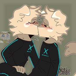 foxanto, oosharkoo, anthro, black_clothing, blush