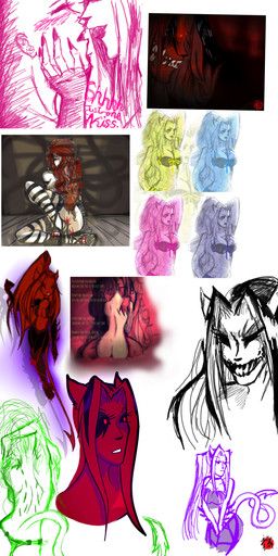 demon_cat, demonic_(jollylink), jollylink, 2_tone_body, angry