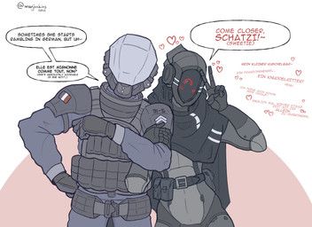 warjenkins, arm_around_partner, armor, belt, black_body
