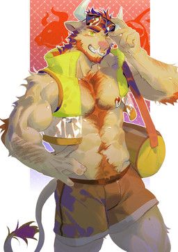 seatohao, abs, anthro, arm_hair, arm_tuft